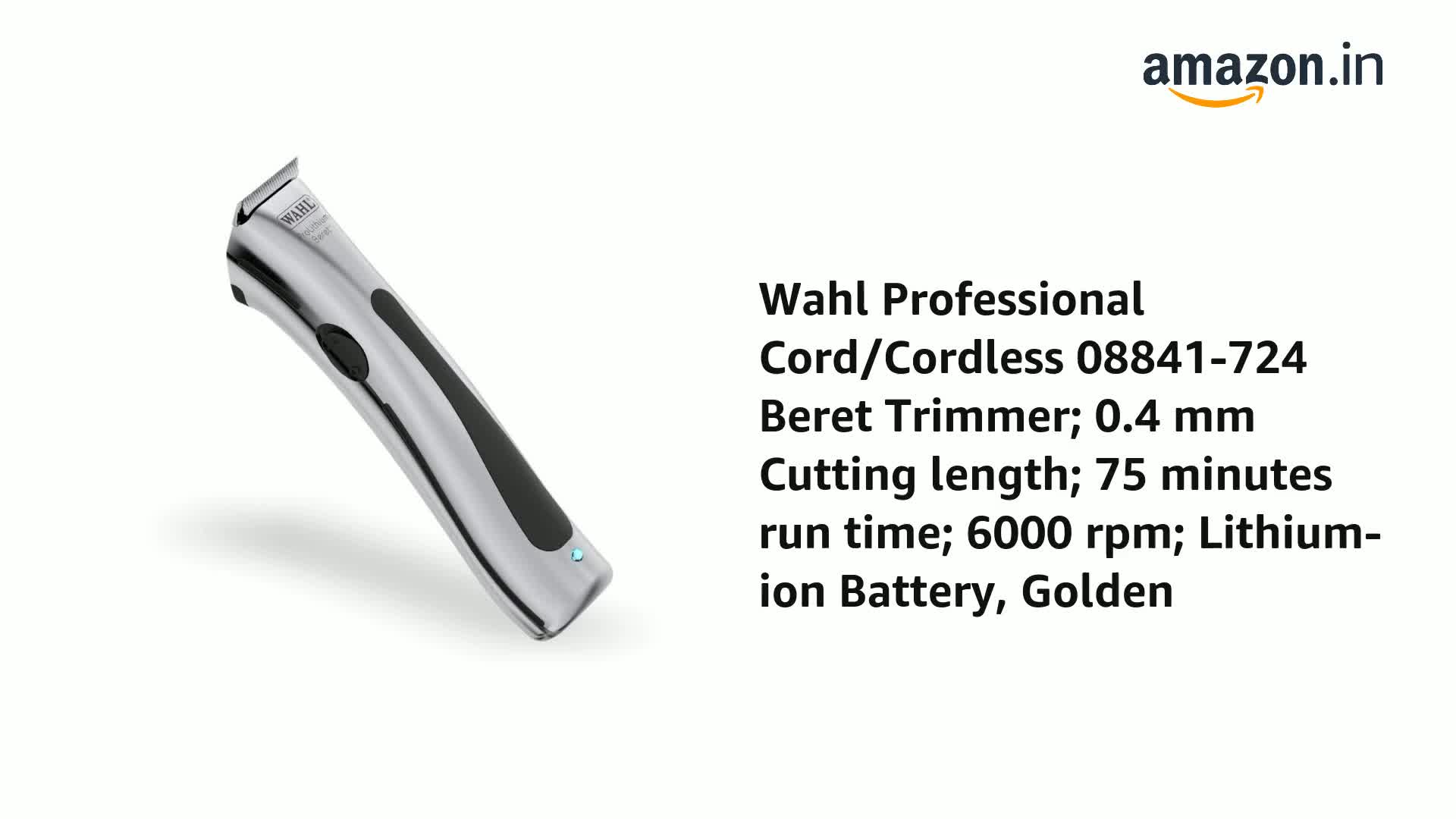 Wahl Professional Cord/Cordless 08841-724 Beret Trimmer; 0.4 mm